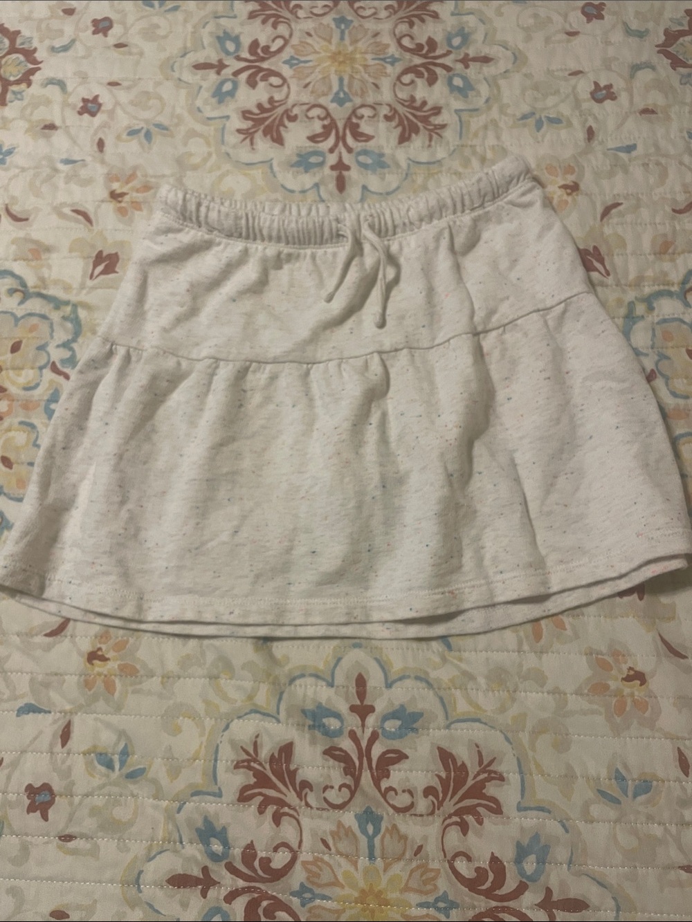 wonder nation Ivory Speckled Tiered Mini Skirt